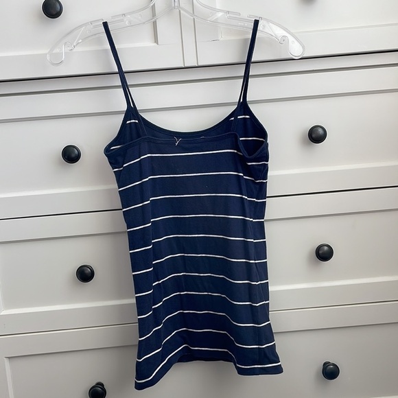 Forever 21 Women’s Navy & White Striped Tank Top w/ Spaghetti Straps - Small - Picture 2 of 4